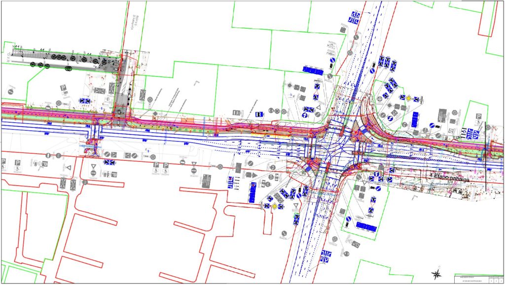 Smiltelės, Tiltų, H. Manto, Liepojos gatvių ir Taikos pr. | 4 etapas (Taikos pr.) - Bike path, Pedestrian path, Street - visualization