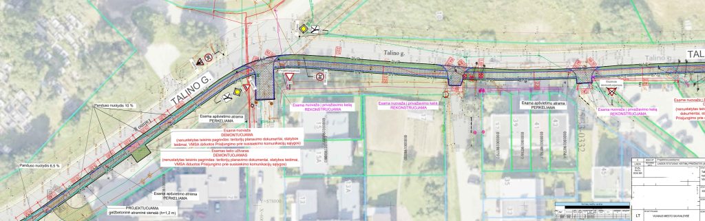 Šaligatvis Talino g. nuo Rygos g. iki Šiaurinės g. (Talino g.) - Pedestrian path - visualization