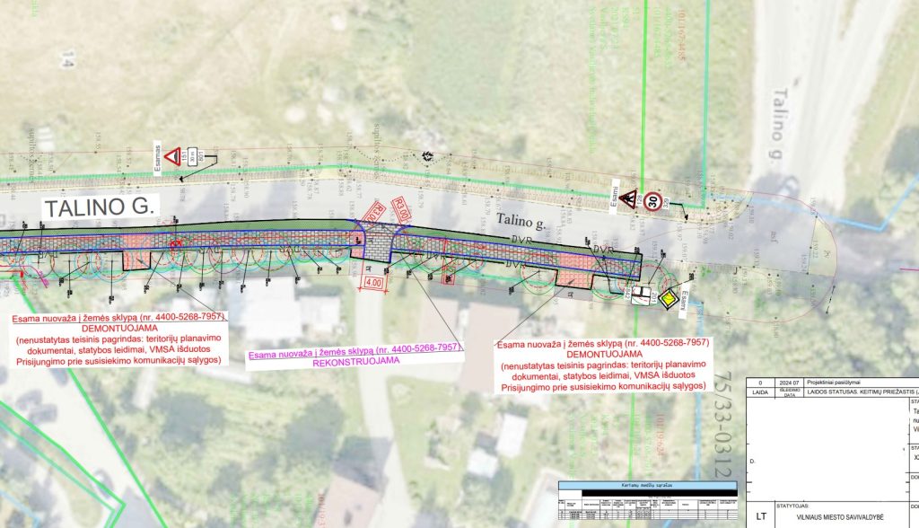 Šaligatvis Talino g. nuo Rygos g. iki Šiaurinės g. (Talino g.) - Pedestrian path - visualization