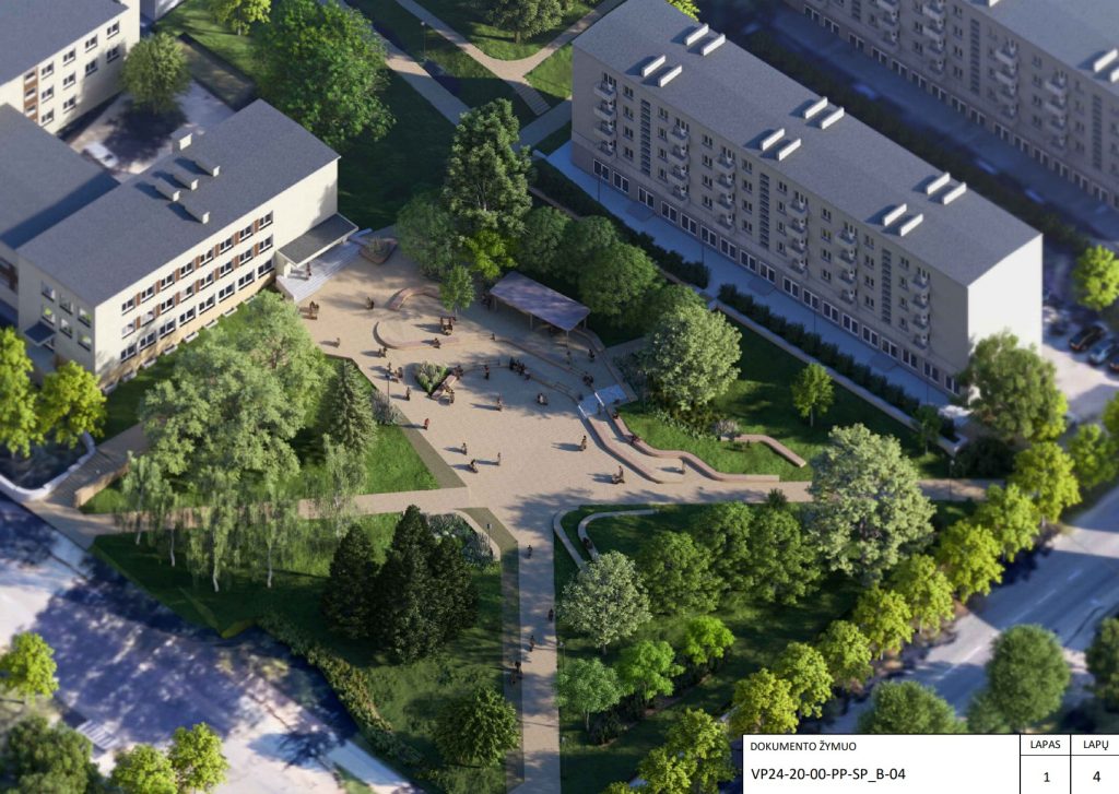 Aikštė prie Naujosios Vilnios kultūros centro (Gerovės g. 1) - Square - visualization