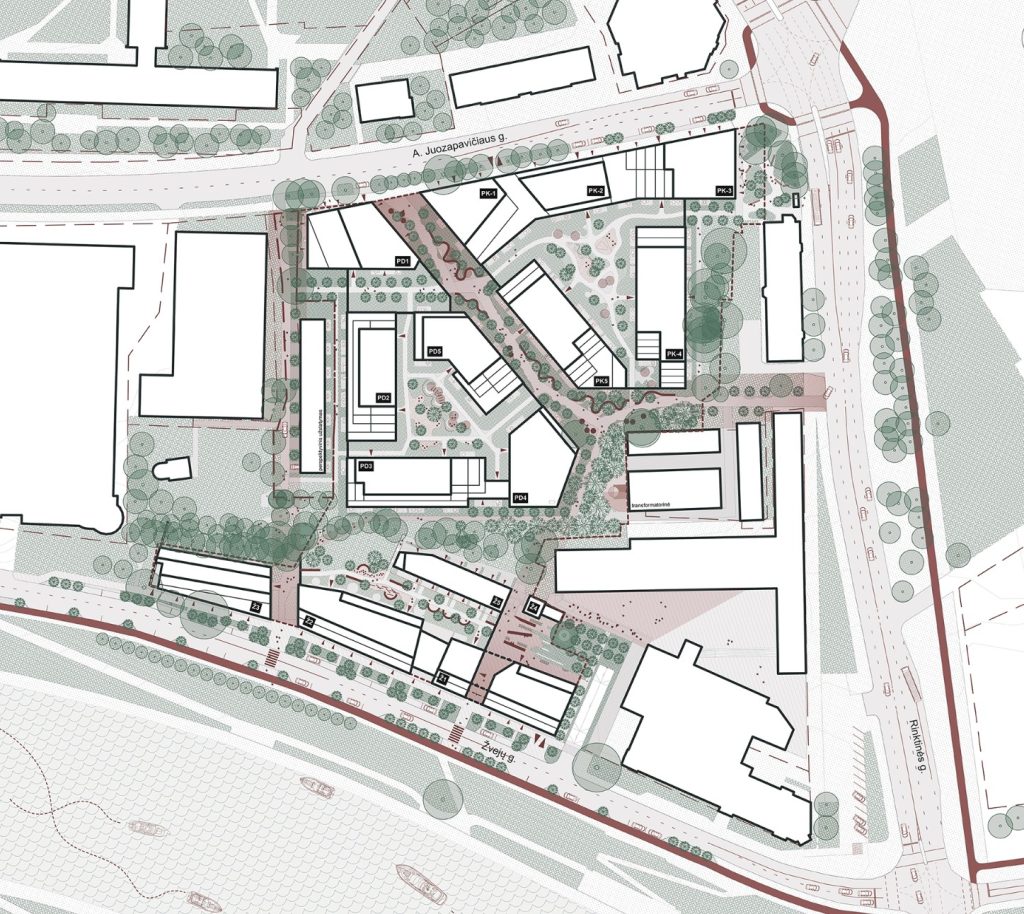 Juozapavičiaus 13 (A. Juozapavičiaus g. 13, Žvejų g. 14) - Food services, Multi apartment, Other commercial - visualization