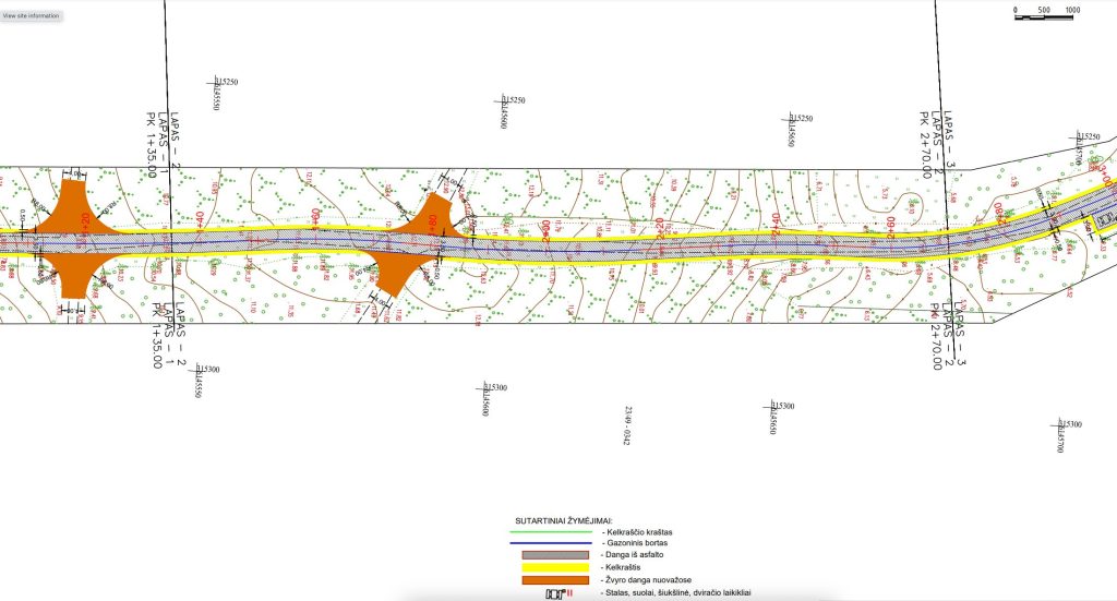 Pėsčiųjų - dviračių takas tarp Pervalkos g. ir kelio 2211 (Pervalkos g., kelias 2211) - Bike path, Pedestrian path - visualization