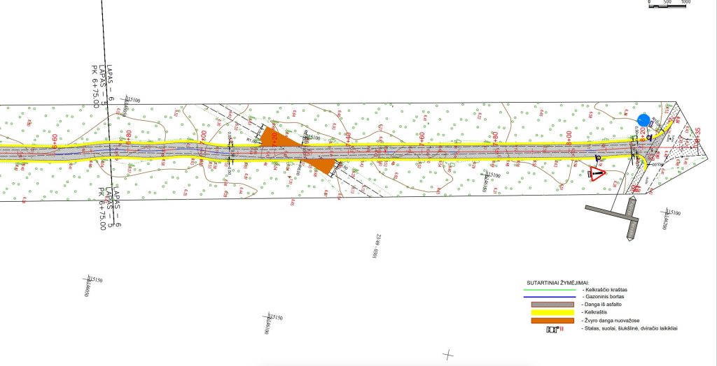Pėsčiųjų - dviračių takas tarp Pervalkos g. ir kelio 2211 (Pervalkos g., kelias 2211) - Bike path, Pedestrian path - visualization