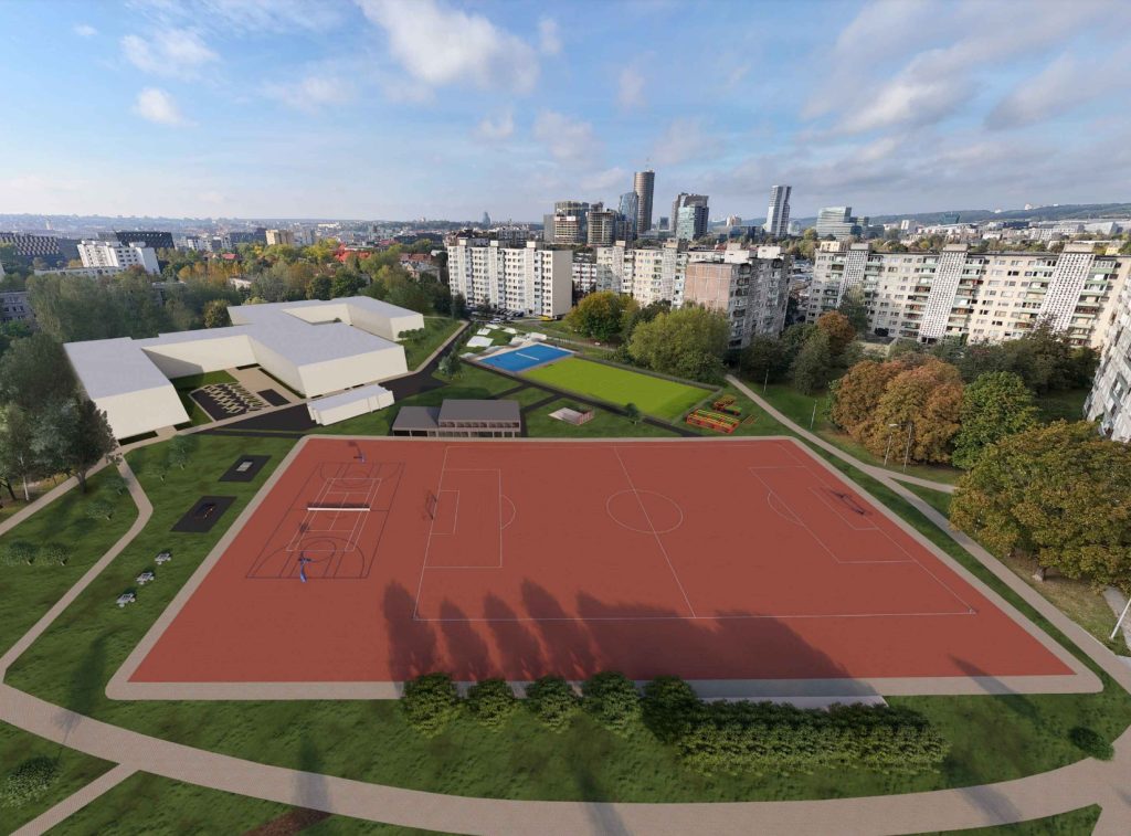 Šv. Kristoforo gimnazijos aikštynai (Kazliškių g. 4) - Sports field or court - visualization