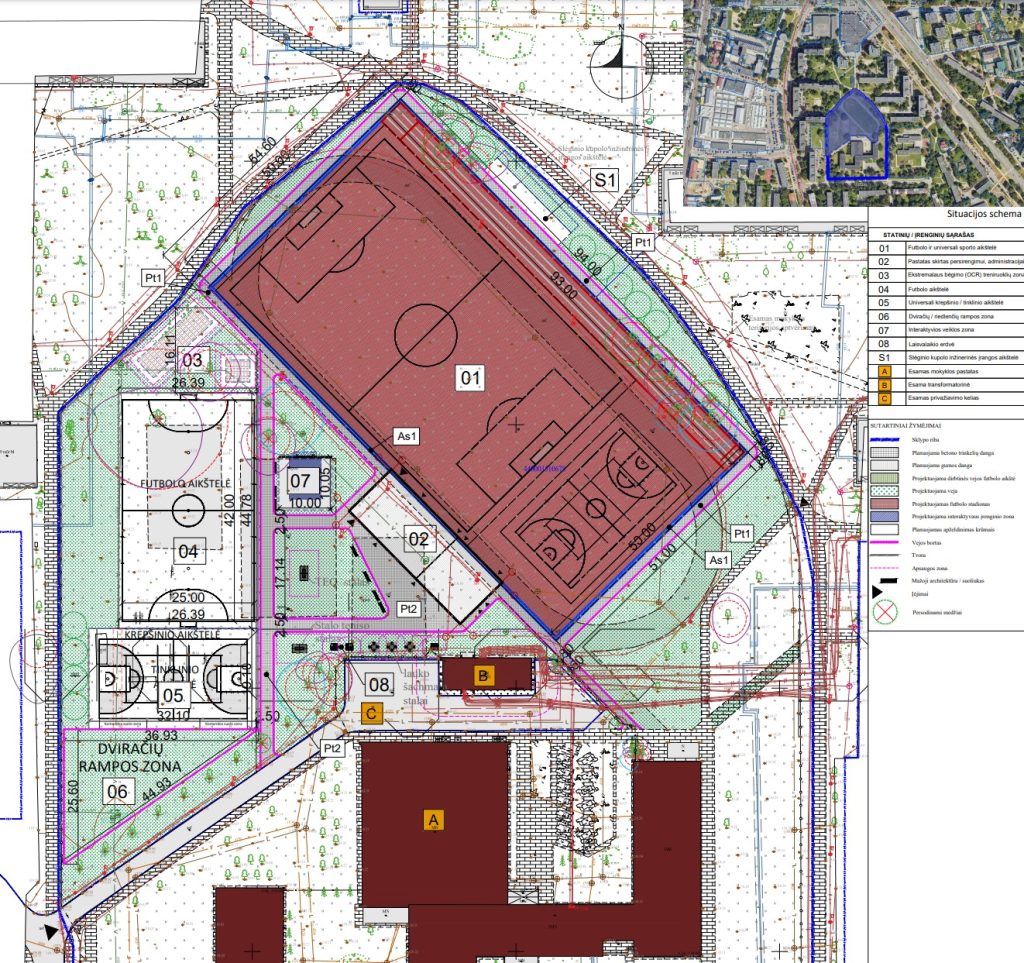 Šv. Kristoforo gimnazijos aikštynai (Kazliškių g. 4) - Sports field or court - visualization