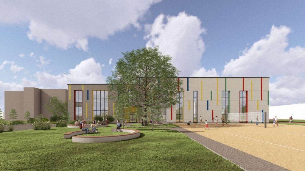 Riešės gimnazijos rekonstrukcija Beržų g. 2A (Beržų g. 2A, Riešės k., Avižienių sen.) - Pamata vai vidējā izglītība - vizualizācija