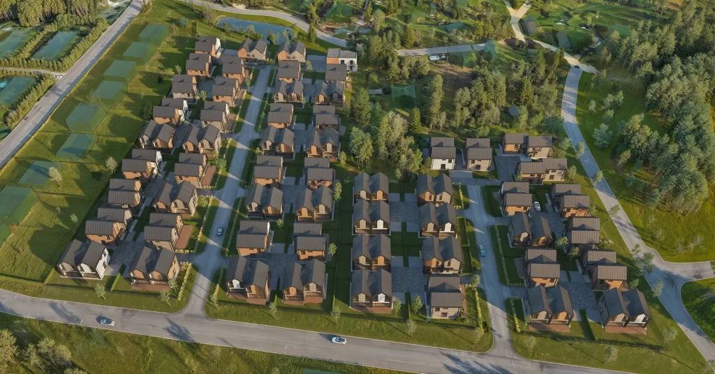 Pavilnio svajos 2 etapas (Žemoji g. 108, 110) - Row housing - visualization