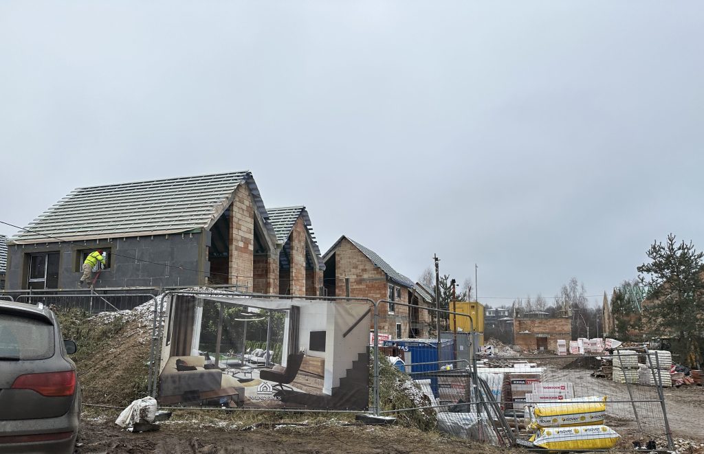 Pavilnio svajos 1 etapas (Žemoji g. 108, 110) - Row housing - construction photos
