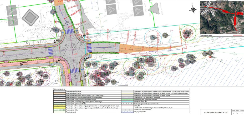 Kapsų g. ir Tyzenhauzų g. atkarpos (Kapsų g., Tyzenhauzų g.) - Dviračių takas, Gatvė - vizualizacija