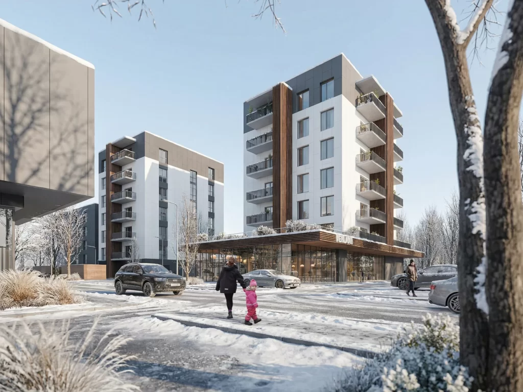 Ąžuolyno uoksai | 1 etapas (Ašmenos 1-oji g. 47) - Multi apartment, Non-food store - visualization