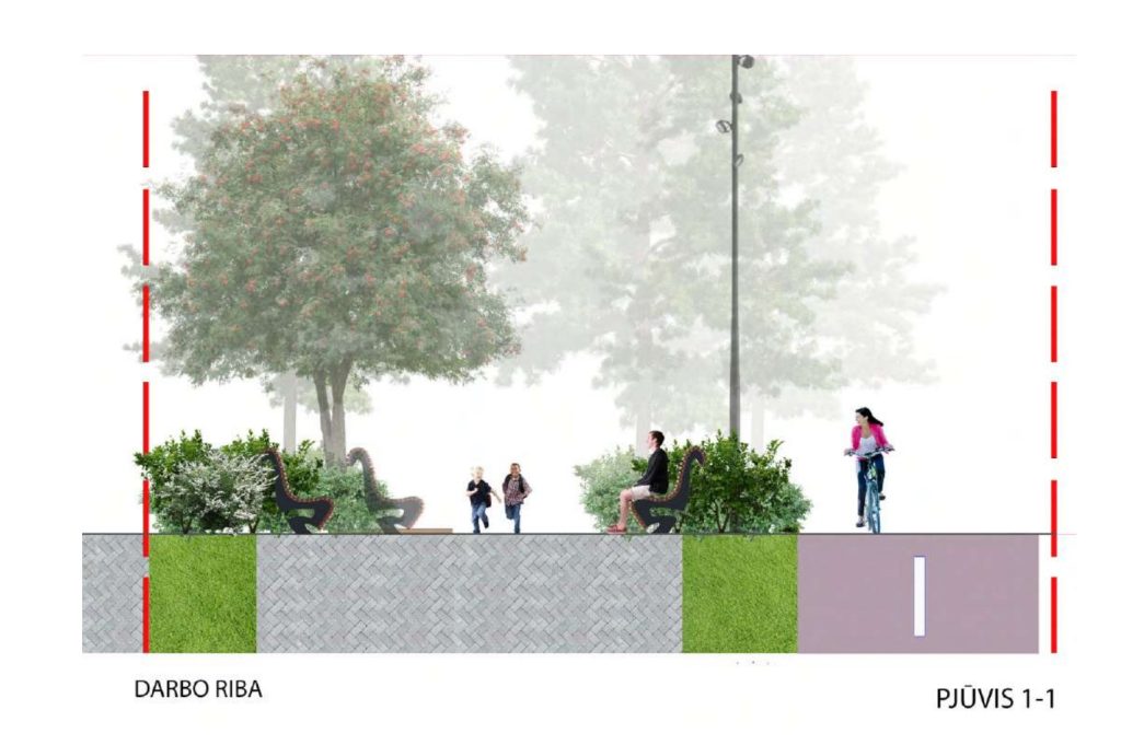 Kazimiero Jelskio g. atkarpa (Kazimiero Jelskio g.) - Bike path, Street - visualization