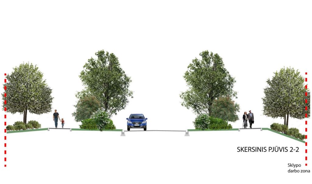 Kazimiero Jelskio g. atkarpa (Kazimiero Jelskio g.) - Bike path, Street - visualization