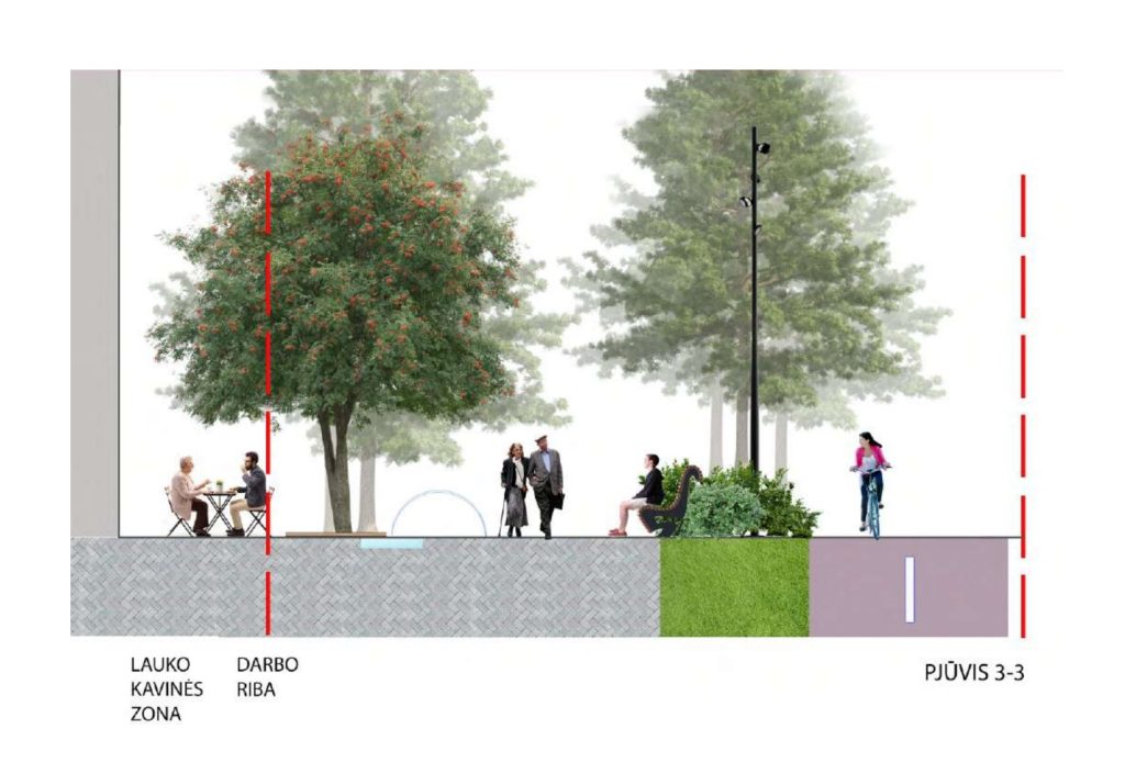 Kazimiero Jelskio g. atkarpa (Kazimiero Jelskio g.) - Bike path, Street - visualization