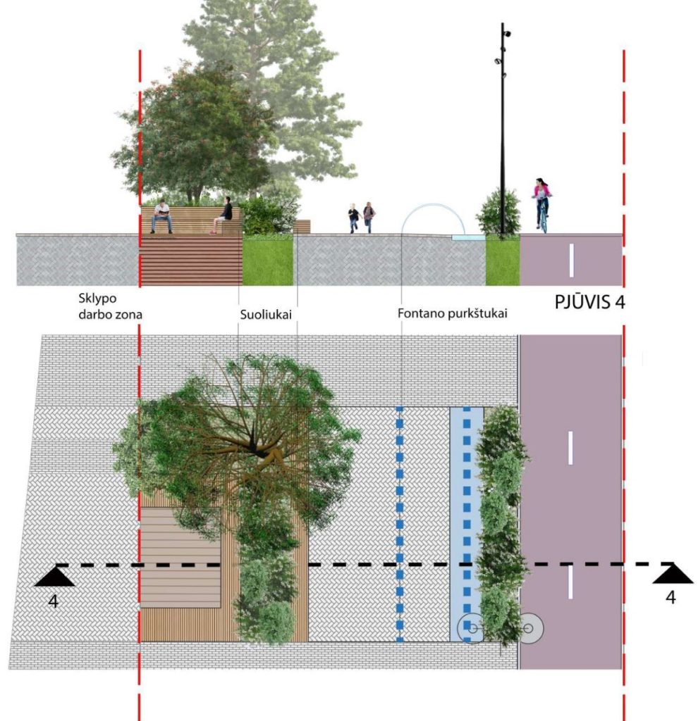 Kazimiero Jelskio g. atkarpa (Kazimiero Jelskio g.) - Bike path, Street - visualization