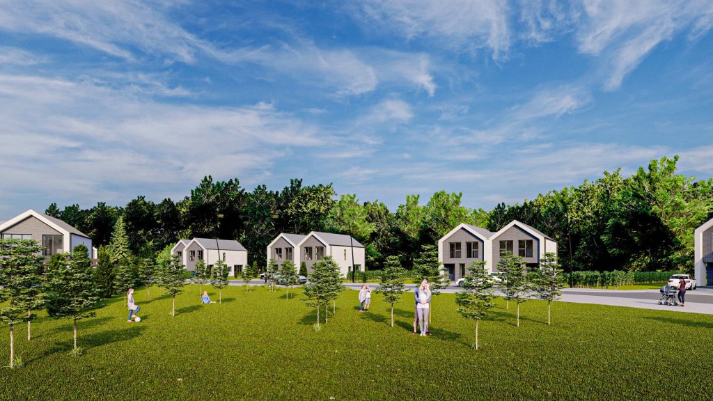 Miško apsupty (Ariogalos g. 1, 2, 3, 4, 5, 6, 7, 8, 9, 10, 11, 12, 13, 14, 15, 16, 17, 18, 19, 20, 22, 24, Žiežmarių g. 45, 47, 49, 51) - Private house community - visualization