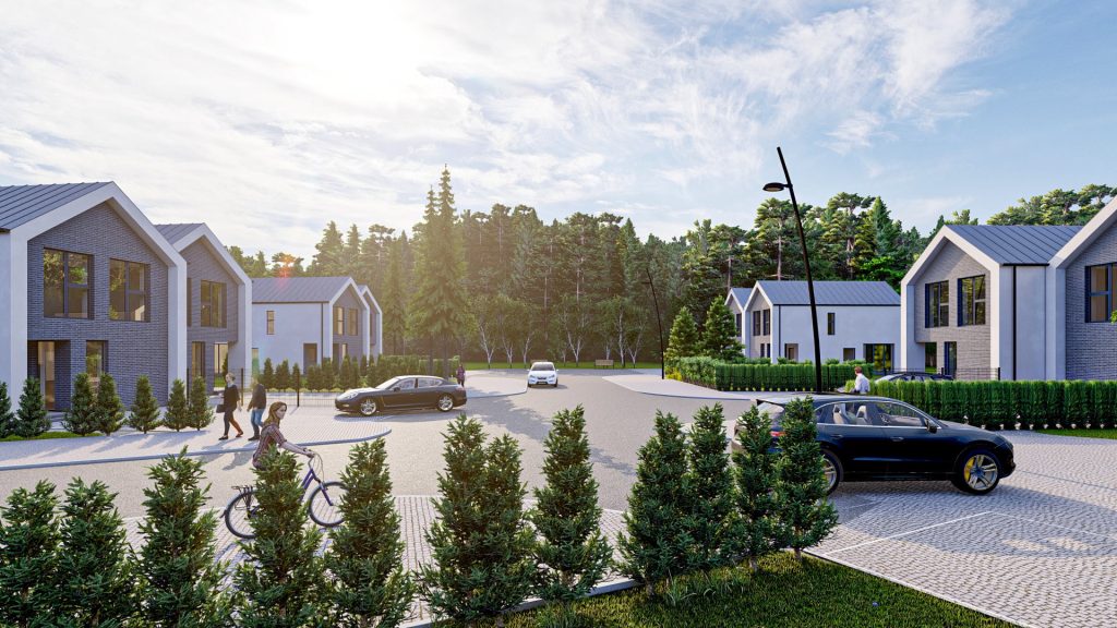 Miško apsupty (Ariogalos g. 1, 2, 3, 4, 5, 6, 7, 8, 9, 10, 11, 12, 13, 14, 15, 16, 17, 18, 19, 20, 22, 24, Žiežmarių g. 45, 47, 49, 51) - Private house community - visualization