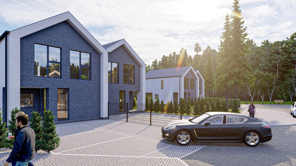 Miško apsupty (Ariogalos g. 1, 2, 3, 4, 5, 6, 7, 8, 9, 10, 11, 12, 13, 14, 15, 16, 17, 18, 19, 20, 22, 24, Žiežmarių g. 45, 47, 49, 51) - Private house community - visualization