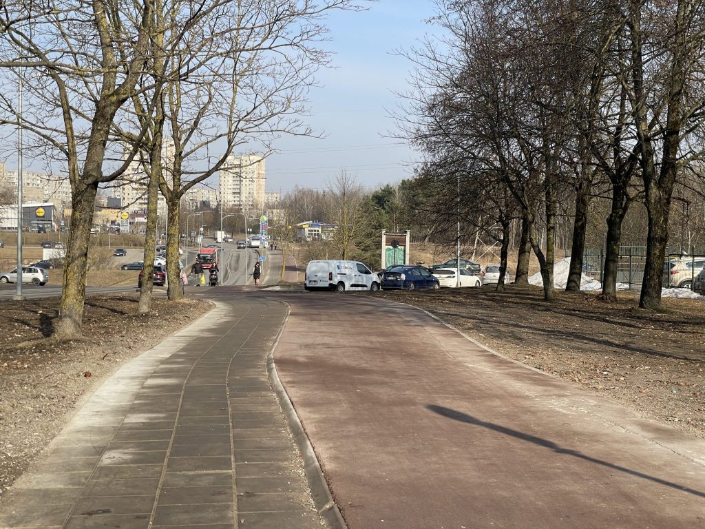 Dviračių takas Gelvonų g. tarp Fabijoniškių g. ir Paberžės g. (Gelvonų g.) - Velosipēdu ceļš - būvdarbu attēli