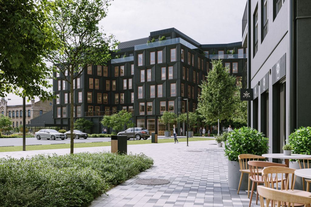 Magdelēnas kvartāls 2. kārta - Antonijas iela 21 (Antonijas iela 21) - Maitinimo įstaiga, Maisto parduotuvė, Verslo centras - vizualizacija