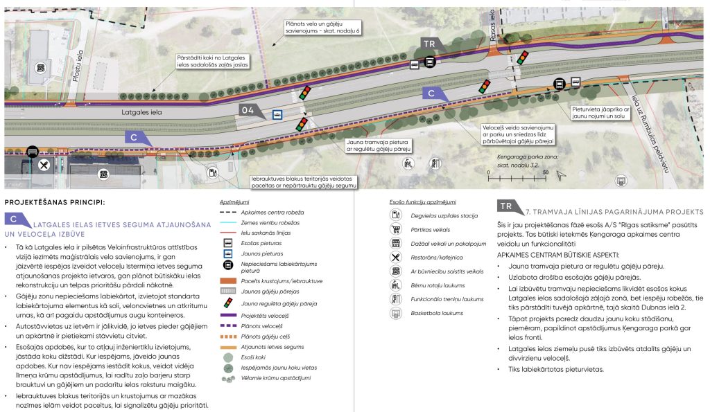 Apkaimes centrs - Ķengarags (Ķengarags) - Kita atvira erdvė, Parkas, Gatvė - vizualizacija
