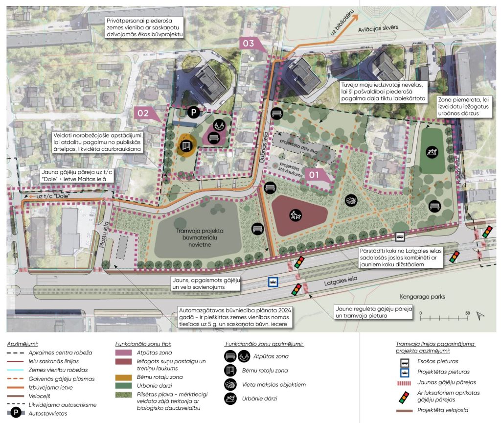 Apkaimes centrs - Ķengarags (Ķengarags) - Kita atvira erdvė, Parkas, Gatvė - vizualizacija