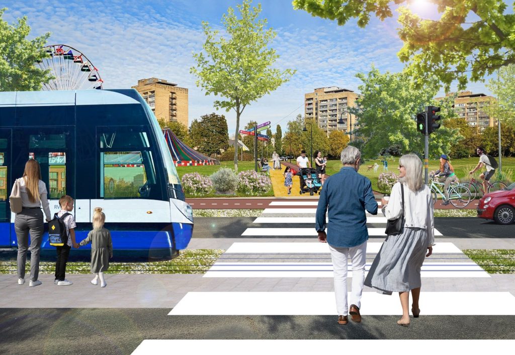 Apkaimes centrs - Ķengarags (Ķengarags) - Kita atvira erdvė, Parkas, Gatvė - vizualizacija