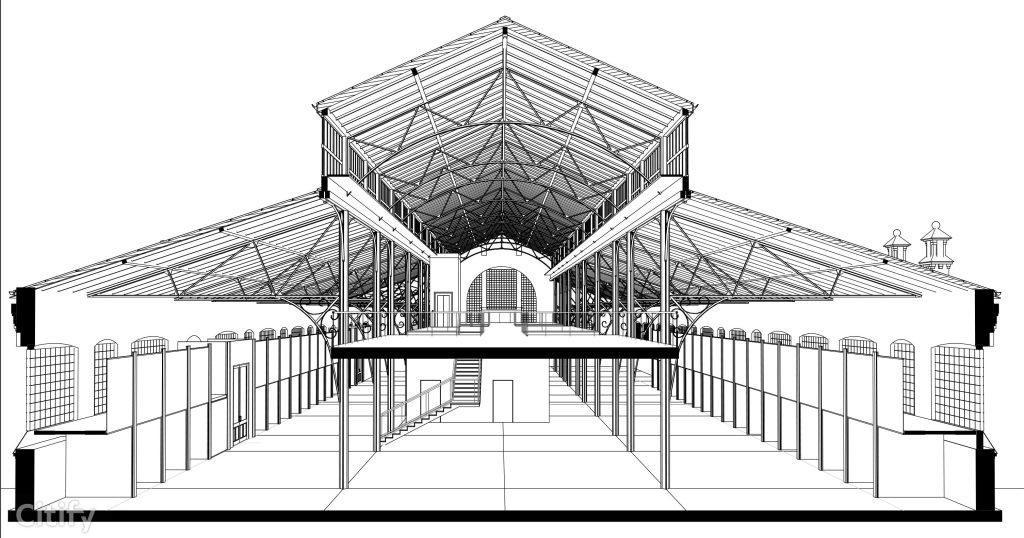 Vidzemes tirgus - Kvartāla attīstība (Brīvības iela 90A) - Maitinimo įstaiga, Turgus, Kita komercija, Kitas kultūros ar pramogų objektas - vizualizacija