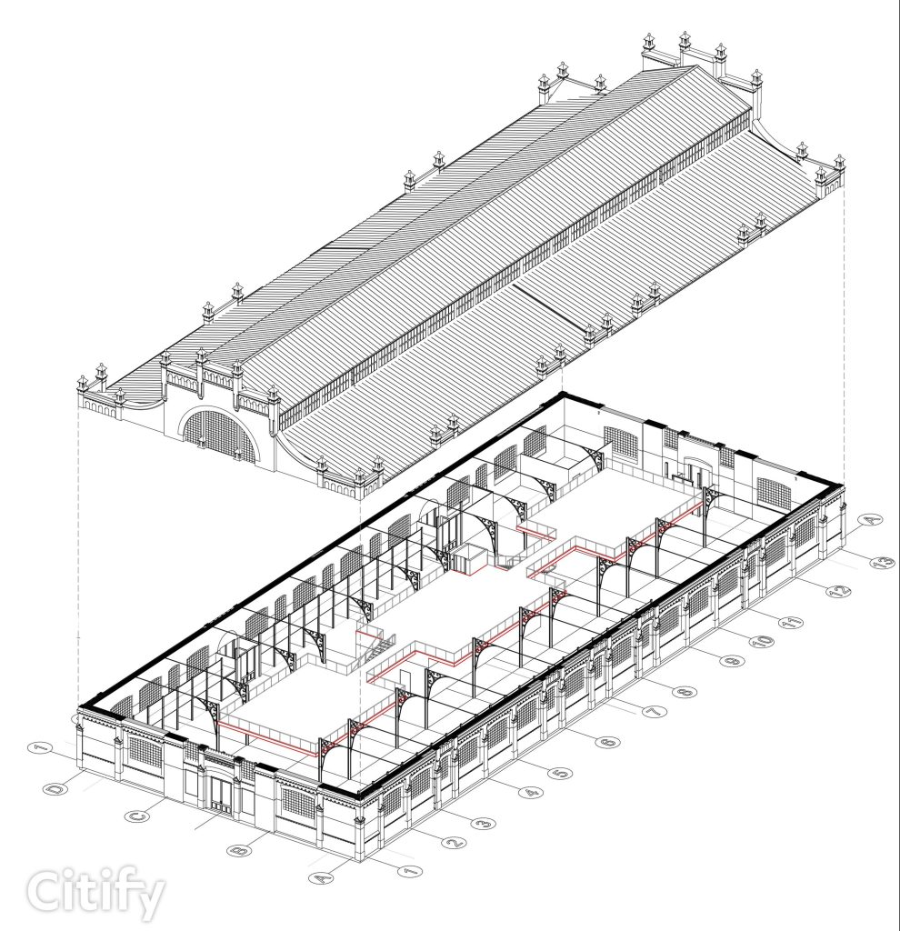 Vidzemes tirgus - Kvartāla attīstība (Brīvības iela 90A) - Maitinimo įstaiga, Turgus, Kita komercija, Kitas kultūros ar pramogų objektas - vizualizacija