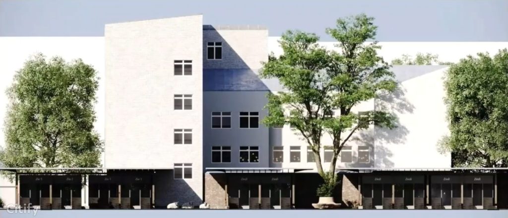 Vidzemes tirgus - Kvartāla attīstība (Brīvības iela 90A) - Maitinimo įstaiga, Turgus, Kita komercija, Kitas kultūros ar pramogų objektas - vizualizacija