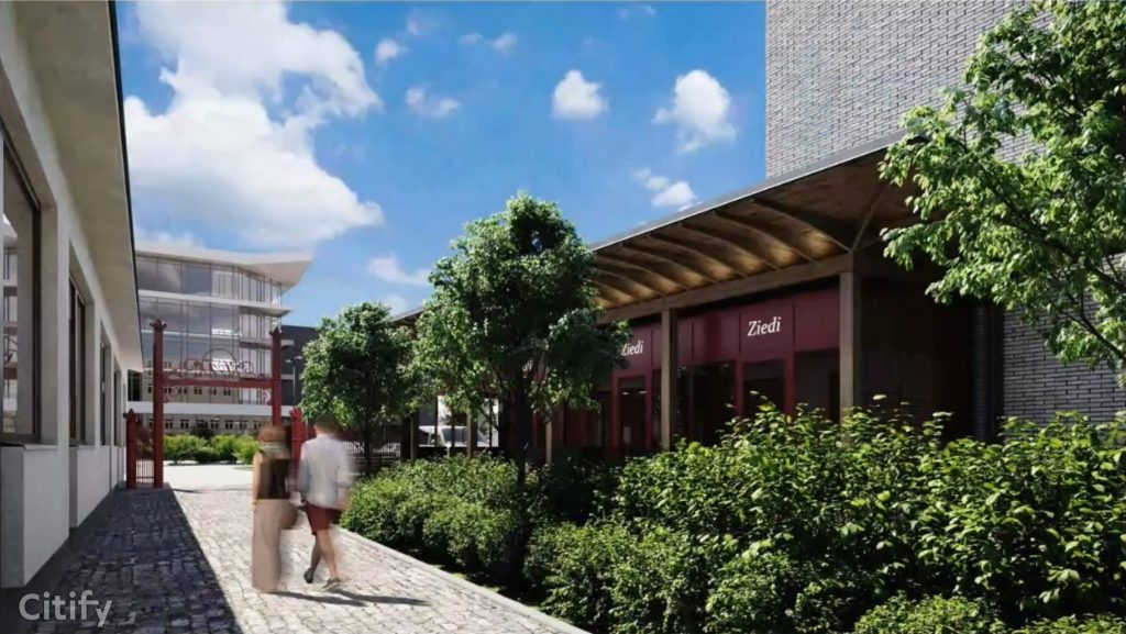 Vidzemes tirgus - Kvartāla attīstība (Brīvības iela 90A) - Maitinimo įstaiga, Turgus, Kita komercija, Kitas kultūros ar pramogų objektas - vizualizacija