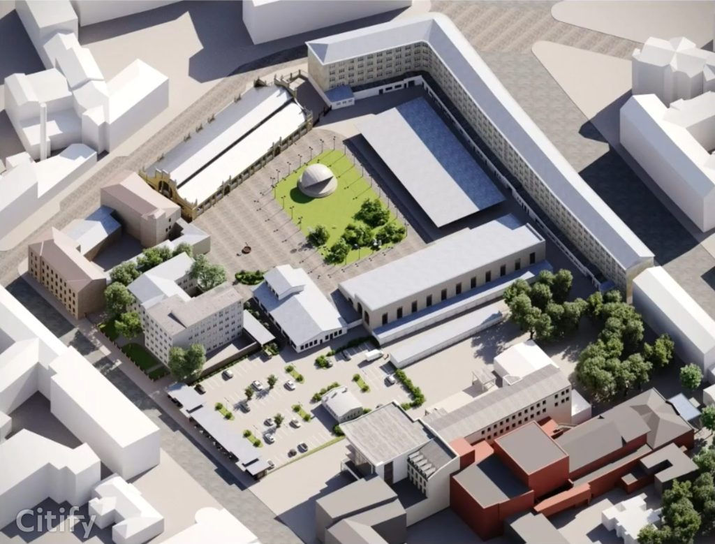 Vidzemes tirgus - Kvartāla attīstība (Brīvības iela 90A) - Maitinimo įstaiga, Turgus, Kita komercija, Kitas kultūros ar pramogų objektas - vizualizacija