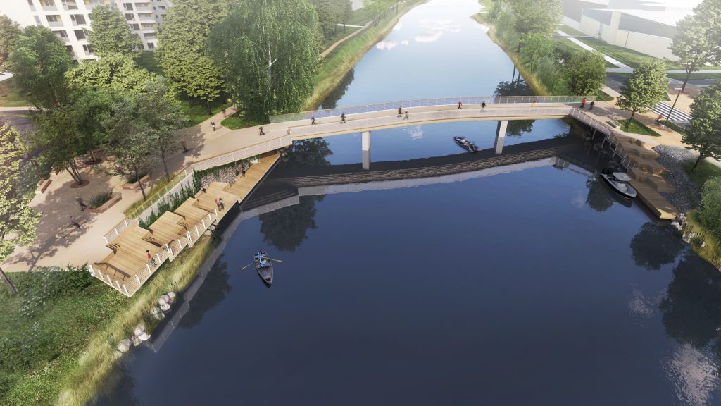 Gājēju un velosipēdistu tilts pāri Zundam (Durbes iela 2) - Bridge - visualization