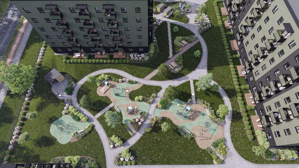 Valterciems – 1. kārta, 3. ēka – Ēvalda Valtera iela 44 (Ēvalda Valtera iela 44) - Multi apartment - visualization