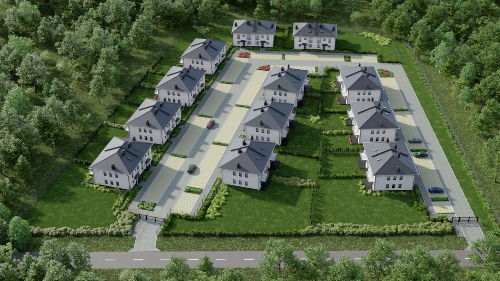 Ogrody Bysławska (ul. Bysławska) - Row housing - visualization
