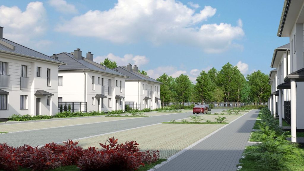 Ogrody Bysławska (ul. Bysławska) - Row housing - visualization