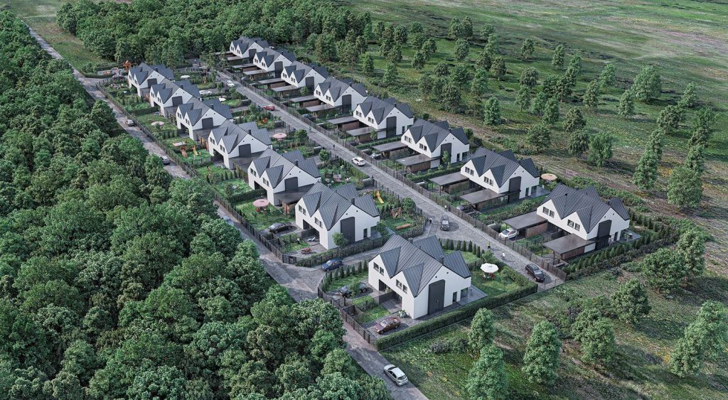 Twins Garden - Domy Czajewskiego (ul. Wiktora Czajewskiego 9) - Row housing - visualization