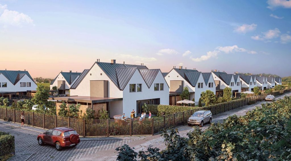 Twins Garden - Domy Czajewskiego (ul. Wiktora Czajewskiego 9) - Row housing - visualization