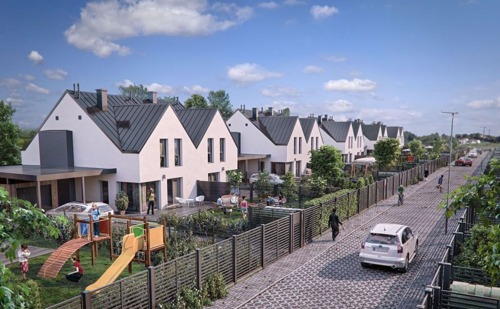 Twins Garden - Domy Czajewskiego (ul. Wiktora Czajewskiego 9) - Row housing - visualization