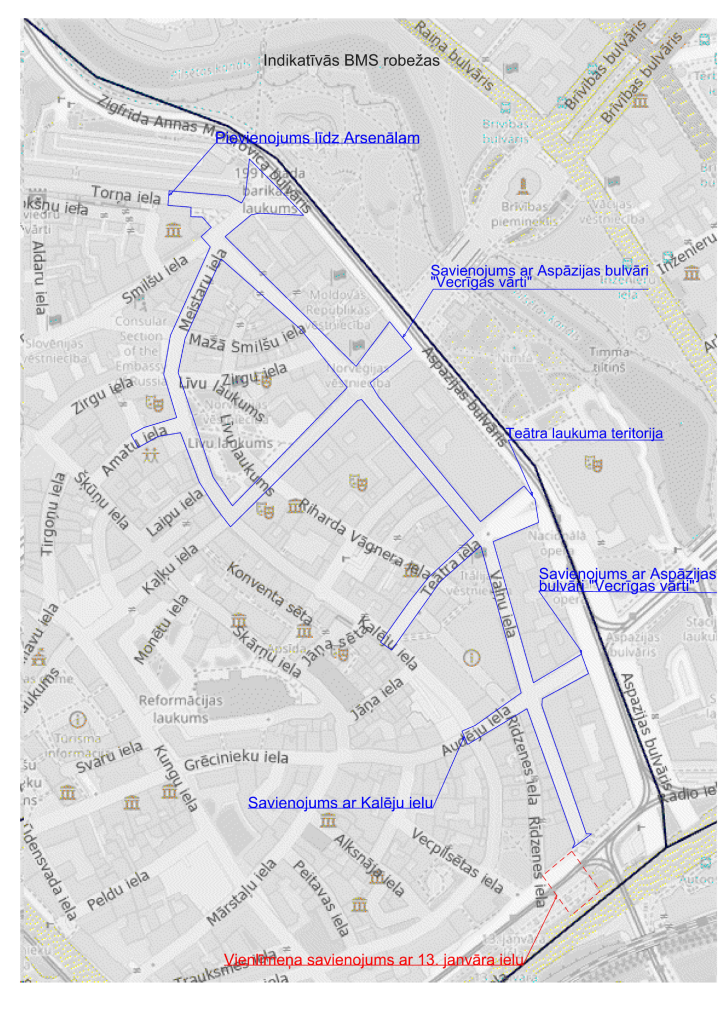 Vecrīgas publiskās ārtelpas attīstības 1.kārta - Vaļņu ielas un Teātra laukuma atjaunošana (Vaļņu ielu) - Iela - vizualizācija