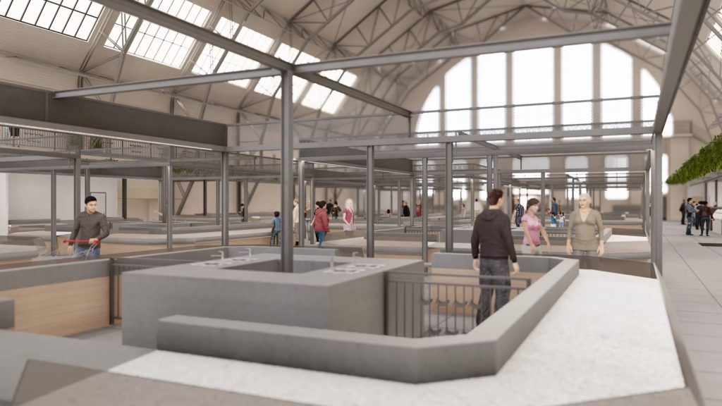 Centrāltirgus zivju paviljona 1. un 2. stāva telpu pārplānošana (Centrāltirgus iela 1) - Maitinimo įstaiga - vizualizacija