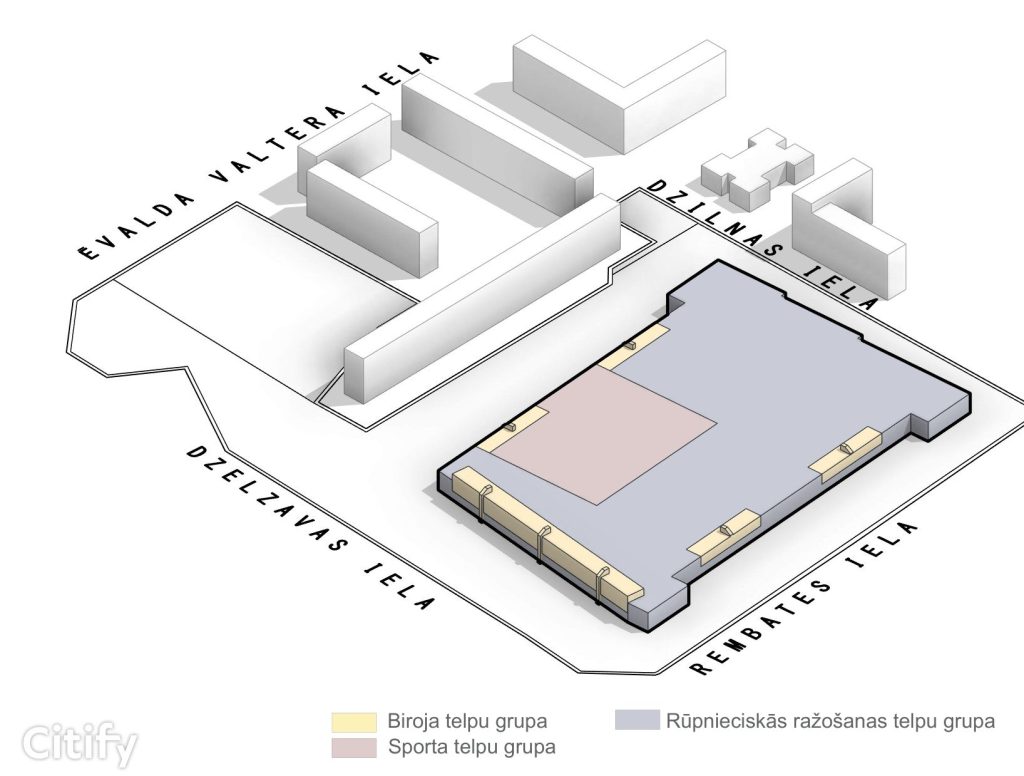 PICHE - Next parks (Rembates iela 1) - Lengvosios pramonės gamykla, Verslo centras, Kitas sporto objektas, Stock office - vizualizacija