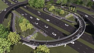 Krasta City – Velosatiksmes, Gājēju un Sabiedriskā Transporta Organizācija vizualizacija