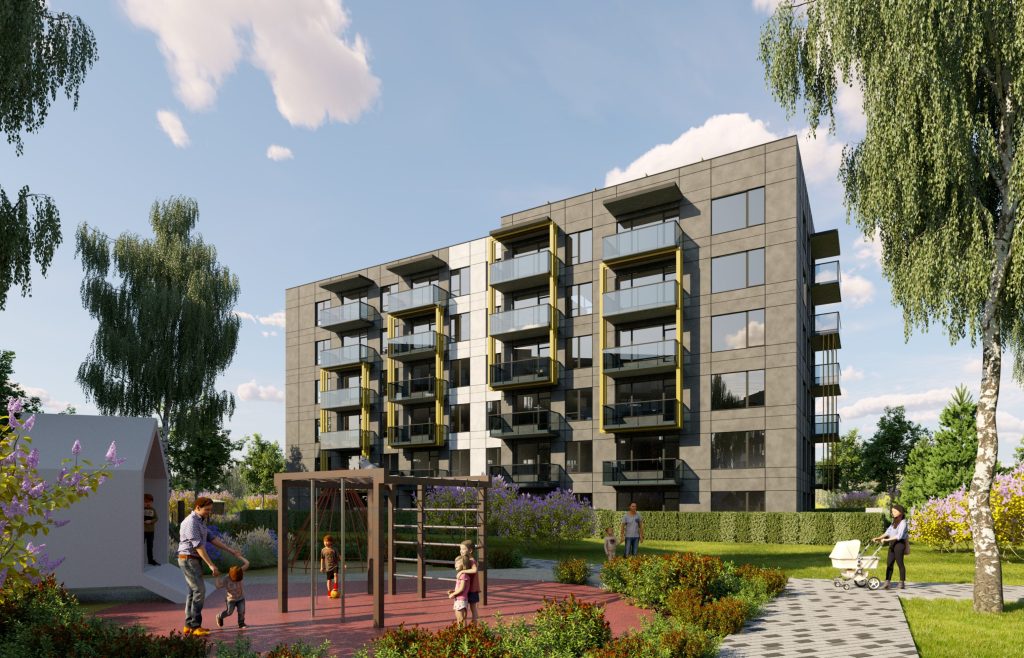 Holme - 1. ēka (Mēness ielā 6) - Daudzdzīvokļu nams - vizualizācija