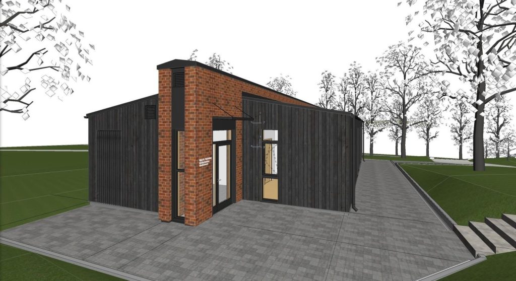 Draudzes nama jaunbūve Sarkandaugavas ielā 10 (Sarkandaugavas iela 10) - Dievnams - vizualizācija