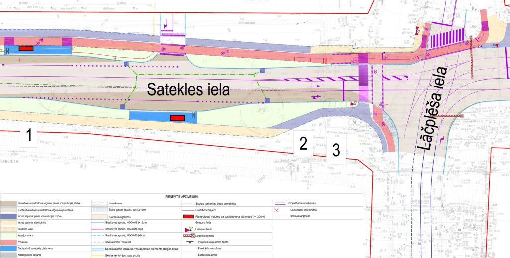 Satekles ielas krustojums un sabiedriskā transporta pieturvieta (Satekles iela) - Tänav - visuaalne