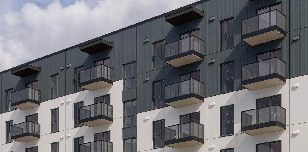 Mūkusalas pagalmi - 3. kārta, 3. ēka (Skaistkalnes ielā 1C) - Daudzdzīvokļu nams - vizualizācija