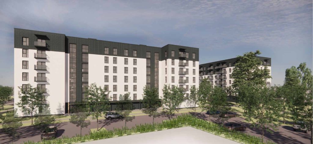 Mūkusalas pagalmi - 3. kārta, 3. ēka (Skaistkalnes ielā 1C) - Daudzdzīvokļu nams - vizualizācija