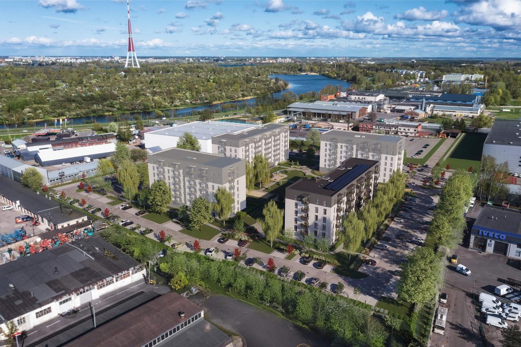 Mūkusalas pagalmi - 1. kārta, 1. ēka (Skaistkalnes ielā 1A) - Daudzdzīvokļu nams - vizualizācija