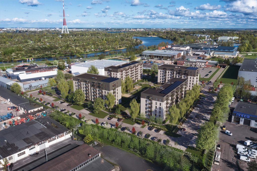 Mūkusalas pagalmi - 1. kārta, 1. ēka (Skaistkalnes ielā 1A) - Daudzdzīvokļu nams - vizualizācija