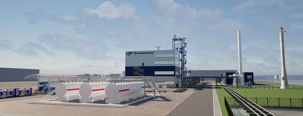 Biodegvielas pārstrādes ražotnes komplekss (Uriekstes iela 30) - Sunkiosios pramonės gamykla - vizualizacija